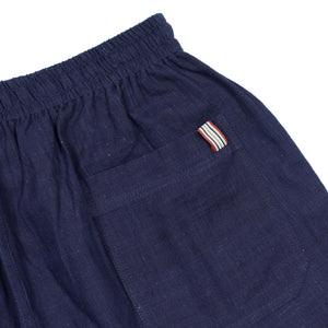 Olbia drawstring shorts in indigo handloomed khadi cotton
