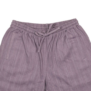 Roy drawstring easy pants in lavender handloomed khadi denim