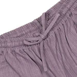 Roy drawstring easy pants in lavender handloomed khadi denim