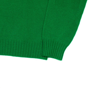 Mockneck sweater in kelly green 4-ply cashmere