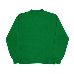 Mockneck sweater in kelly green 4-ply cashmere