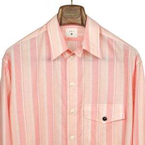 Come-Up-To-The-Studio shirt in coral multistripe cotton voile