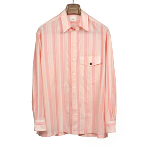 Come-Up-To-The-Studio shirt in coral multistripe cotton voile