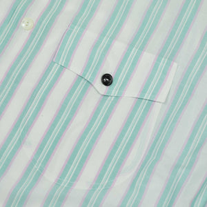 Come-Up-To-The-Studio shirt in aqua and lilac stripe cotton voile
