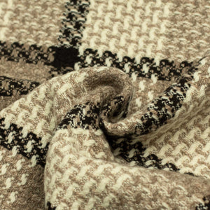 "Coorie Doon" throw blanket in coffee, cream, and mocha country plaid lambswool