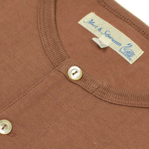 'Tan' brown heavy cotton long-sleeve 206 Henley