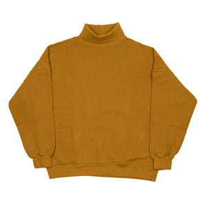 Turtleneck sweatshirt in mustard cotton fleece
