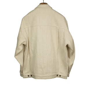 Type 2 trucker jacket in natural slubby handwoven cotton denim