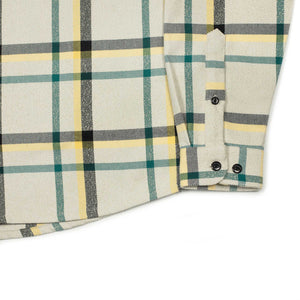 Rude shirt in cream, navy and yellow check cotton flannel