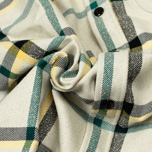 Rude shirt in cream, navy and yellow check cotton flannel