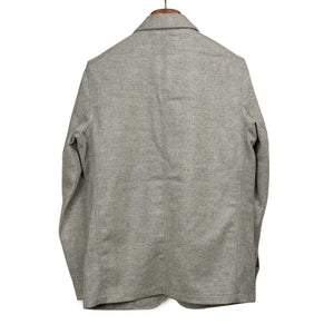 Labura chore coat in grey and cream herringbone brushed wool
