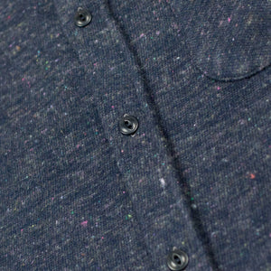 Soft Rude shirt in blue donegal heavyweight cotton hopsack