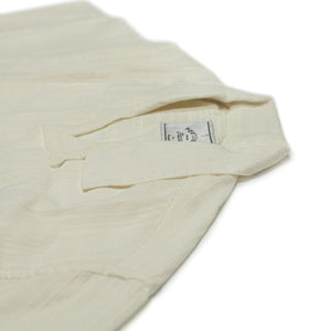 Bahia camp collar shirt in ecru cotton with jacquard stripes