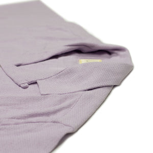 Pique camp collar shirt in lavender gauzy cotton
