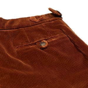 Higher-rise rust washed cotton corduroy trousers (restock)