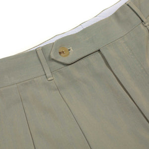 Exclusive Brooklyn double-pleated high-rise wide trousers in sage cotton Solaro