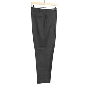Exclusive Manhattan pleated high-rise wide trousers in charcoal grey lightweight wool