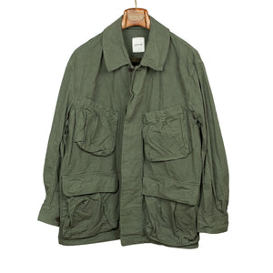 Sage de Cret Field jacket in garment dyed olive cotton hemp – No