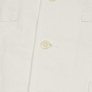 Panama shirt in white cotton subtle patchwork