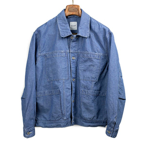 Short work jacket in blue 9oz cotton/linen denim