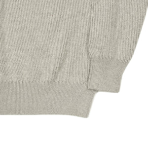 "Poll" ribbed polo sweater in cement cotton mohair nylon wool mix