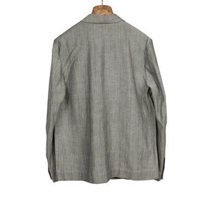 Airstream camp collar long-sleeve shirt in Canvas black and taupe cotton linen
