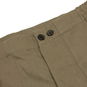 "Stitch" baker pants in dark taupe cotton twill