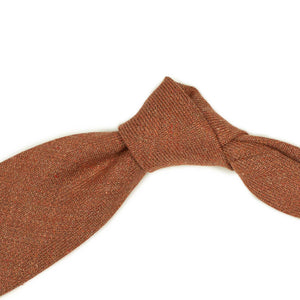 Burnt orange linen silk and cotton micro-herringbone tie