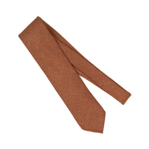 Burnt orange linen silk and cotton micro-herringbone tie