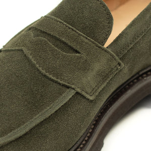 Chicago lugged penny loafer in "earth" olive Castorino suede