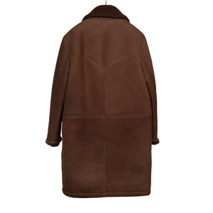 Exclusive "Redford" shearling rancher coat in brown suede