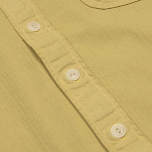 Chainstitched workshirt in yellow chamois cotton herringbone