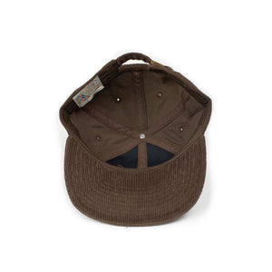 Exclusive corduroy cap in chocolate with mallard embroidery (restock)