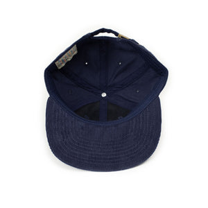 Exclusive corduroy cap in navy with mallard embroidery