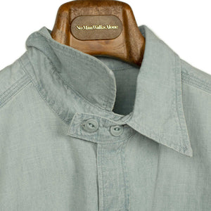 Work shirt in sunfaded indigo cotton chambray