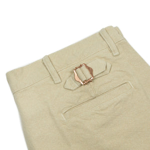 Flat front chino in natural rustic cotton/linen canvas