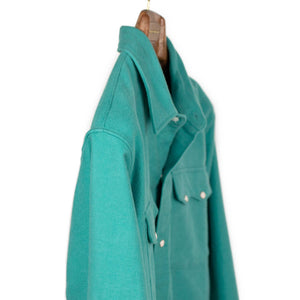 Pearlsnap Western shirt in turquoise cotton moleskin