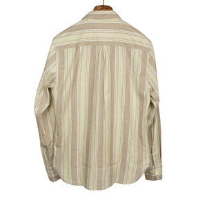 Work shirt in earthstone stripe washed cotton madras