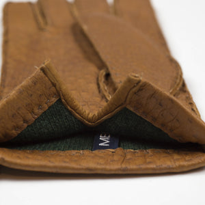 Cork real peccary gloves, cashmere lined