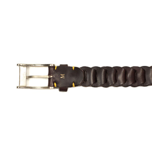 Linked boho belt in dark brown vacchetta (restock)