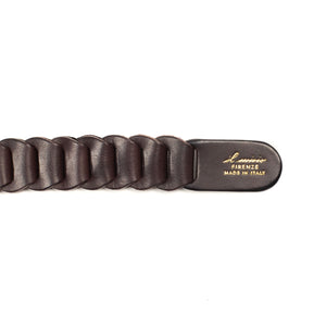 Linked boho belt in dark brown vacchetta (restock)