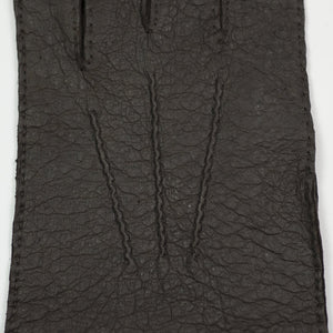 Brown real peccary unlined gloves