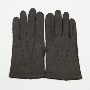 Brown real peccary unlined gloves