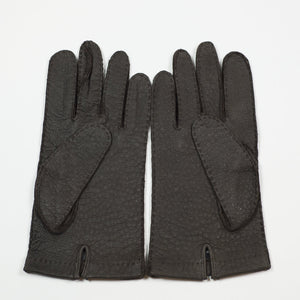 Brown real peccary unlined gloves