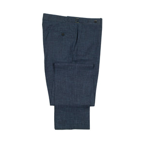 Rota Higher-rise trousers in Loro Piana wool/silk/linen, Navy