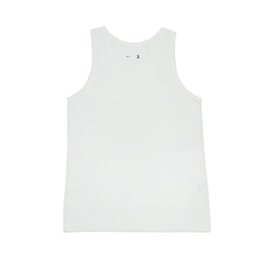 U-neck tank top in off-white high-gauge cotton jersey