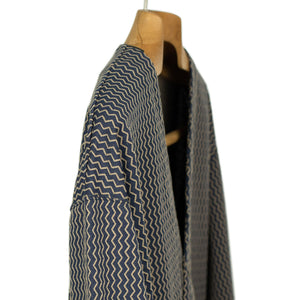 Easy cardigan in zigzag stripe jacquard cotton poly jersey