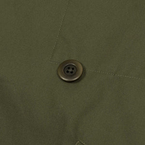 Raglan trench coat in dark olive cotton mix gaberdine